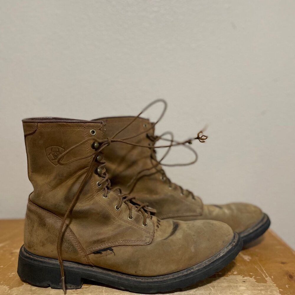 Ariat Impact Cascade Leather Work Boot Brown Performance Lace Up Men's Sz 13D